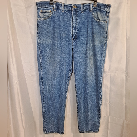 Carhartt Classic Jeans Slightly Distressed Men's 44x32 Blue Denim Straight 5-Pkt - Picture 3 of 11